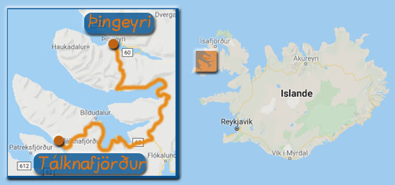 Carte Tálknafjörður - Þingeyri